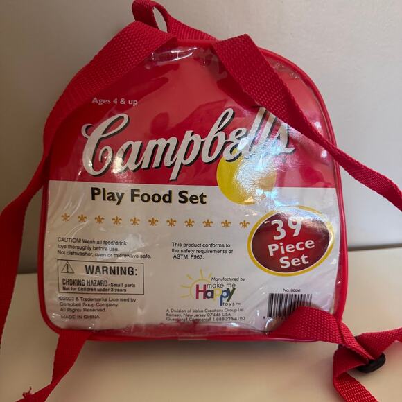 Campbells Play Food Set Backpack Vintage 2003 Toy Pretend Foods - Picture 3 of 10